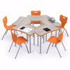 Picture of Shapes Harmony Configurable Student Desk - 7919 Amber Cherry Front Surface and Laminate Backer Back Surface - Black Legs - No Bookbox - Black Edgeband- Addt'l colors avail.