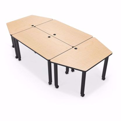 Picture of Modular Conference Table - Rectangle - 60x30 - Fusion Maple Laminate - Black Edgeband