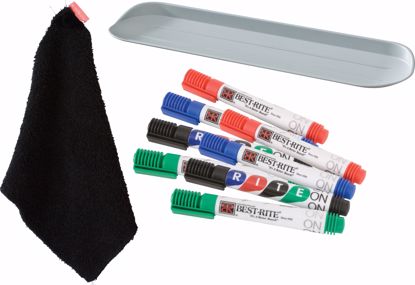 Picture of Rite On In Reach Markerboard Kit (Qtray, 8 markers, 1 eraser cloth)