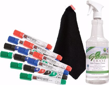Picture of Rite on Markerboard Starter Kit (12 markers, 1 eraser cloth, 1 bottle of Green Erase)