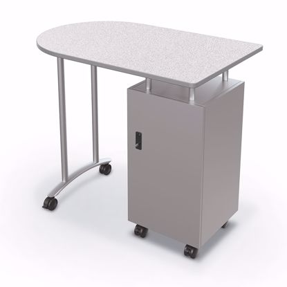 Picture of Mobile Teacher Workstation - Silver Base - Grey Nebula Top - Platinum Edge Addt'l colors avail