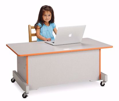 Picture of Rainbow Accents® Apollo Single Computer Desk - Blue