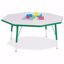 Picture of Berries® Octagon Activity Table - 48" X 48", T-height - Gray/Green/Green