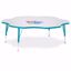 Picture of Berries® Six Leaf Activity Table - 60", T-height - Gray/Teal/Teal