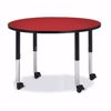 Picture of Berries® Round Activity Table - 42" Diameter, Mobile - Red/Black/Black