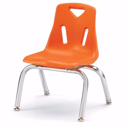 Picture of Berries® Stacking Chair with Chrome-Plated Legs - 10" Ht - Orange