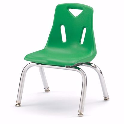 Picture of Berries® Stacking Chair with Chrome-Plated Legs - 10" Ht - Green