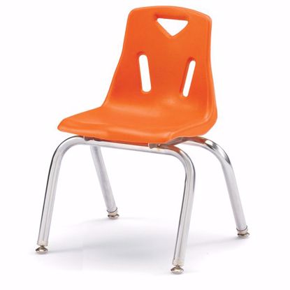 Picture of Berries® Stacking Chair with Chrome-Plated Legs - 14" Ht - Orange