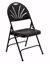 Picture of NPS® 1100 Series Deluxe Fan Back With Triple Brace Double Hinge Folding Chair, Black (Pack of 4)
