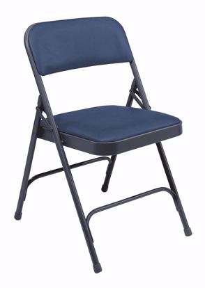 Picture of NPS® 1200 Series Premium Vinyl Upholstered Double Hinge Folding Chair, Dark Midnight Blue (Pack of 4)