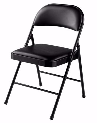 Picture of Commercialine® Vinyl Padded Steel Folding Chair, Black (Pack of 4)