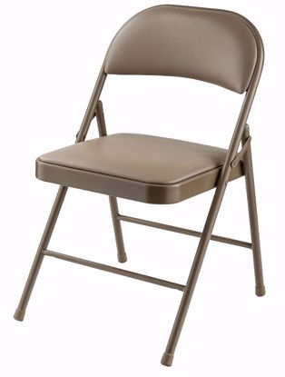 Picture of Commercialine® Vinyl Padded Steel Folding Chair, Beige (Pack of 4)