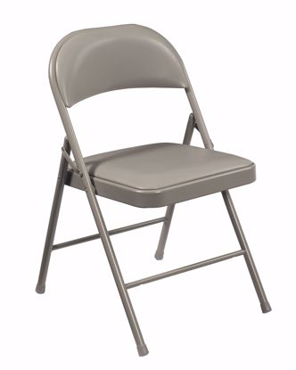 Picture of Commercialine® Vinyl Padded Steel Folding Chair, Grey (Pack of 4)