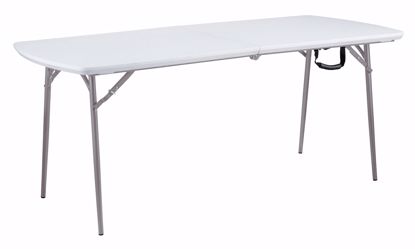 Picture of NPS® 30" x 72" Heavy Duty Fold-in-Half Table, Speckled Grey