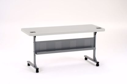 Picture of NPS® 24" x 60" Flip-N-Store Training Table, Speckled Grey