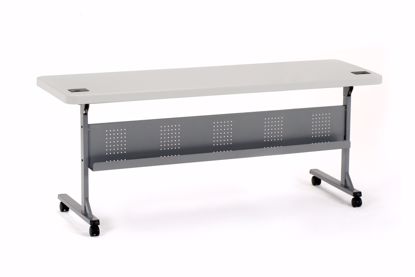 Picture of NPS® 24" x 72" Flip-N-Store Training Table, Speckled Grey