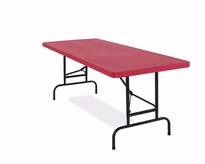 Picture of NPS® 30" x 72" Height Adjustable Heavy Duty Folding Table, Red