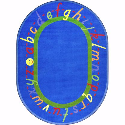 Picture of AlphaScript - Blue - 5'4" x 7'8" Oval