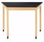 Picture of TRAPEZOID TABLE, 36H X 60W X 30D W/ CASTERS