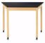 Picture of TRAPEZOID TABLE, 36H X 60W X 24D W/ CASTERS