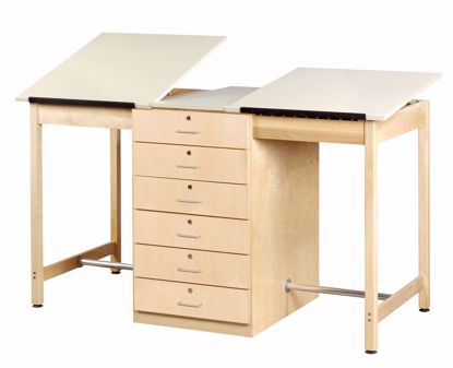 Picture of 2 STATION DRAFTING TABLE - 6 DRAWER