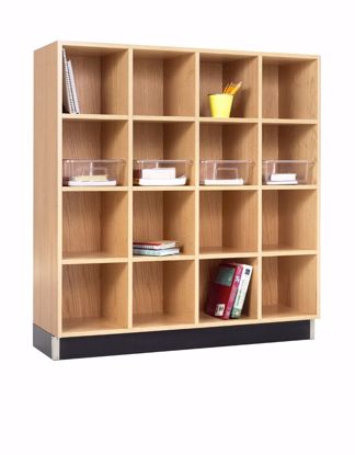 Picture of CUBBY CABINET,OAK,16 EQUAL OPENINGS