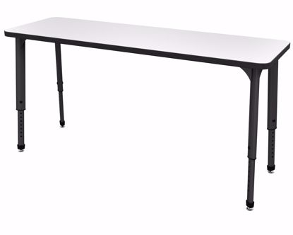 Picture of Apex Desk 20" x 60" Rectangle Markerboard-White / Black Edge / Black Leg
