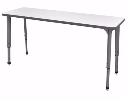 Picture of Apex Desk 20" x 60" Rectangle Markerboard-White / Gray Edge / Gray Leg