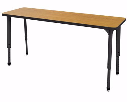 Picture of Apex Desk 20" x 60" Rectangle Solar Oak / Black Edge / Black Leg