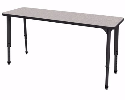 Picture of Apex Desk 20" x 60" Rectangle Gray Nebula  / Black Edge / Black Leg