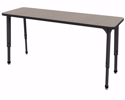 Picture of Apex Desk 20" x 60" Rectangle Pewter Mesh / Black Edge / Black Leg