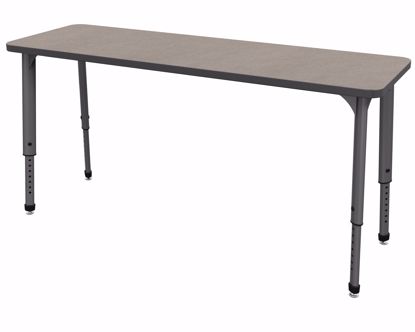 Picture of Apex Desk 20" x 60" Rectangle Pewter Mesh / Gray Edge / Gray Leg