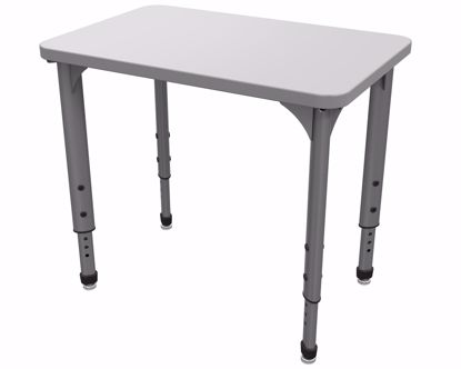 Picture of Apex Desk 20" x 30" Rectangle Markerboard-White / Gray Edge / Gray Leg