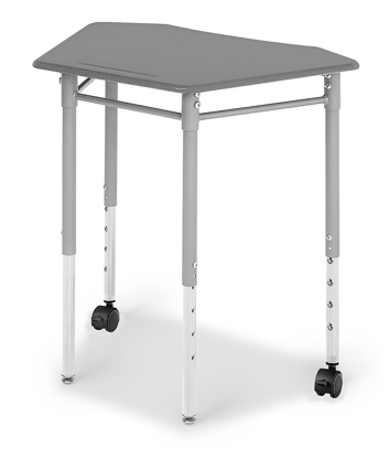 Picture of Alumni HEX Student Desk with Metallic Base with Grey Spectrum Hard Plastic Top